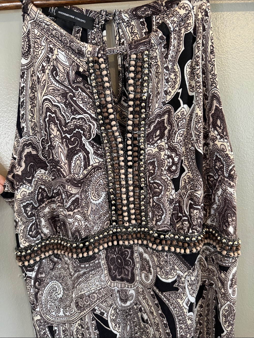 INC International Concepts Beaded Paisley Maxi Dress Medium Boho Resort - Picture 8 of 8